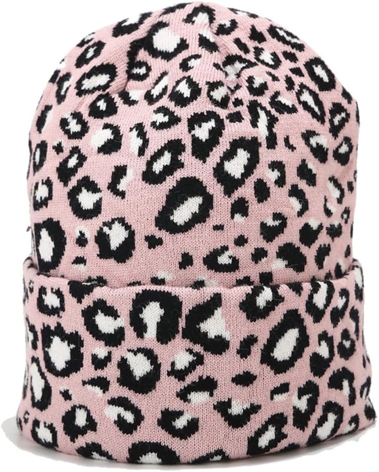 KORADI Women's Leopard Print Knit Hat Men's Cuffed Beanie Winter Warm Ski Skull Caps - Image 6