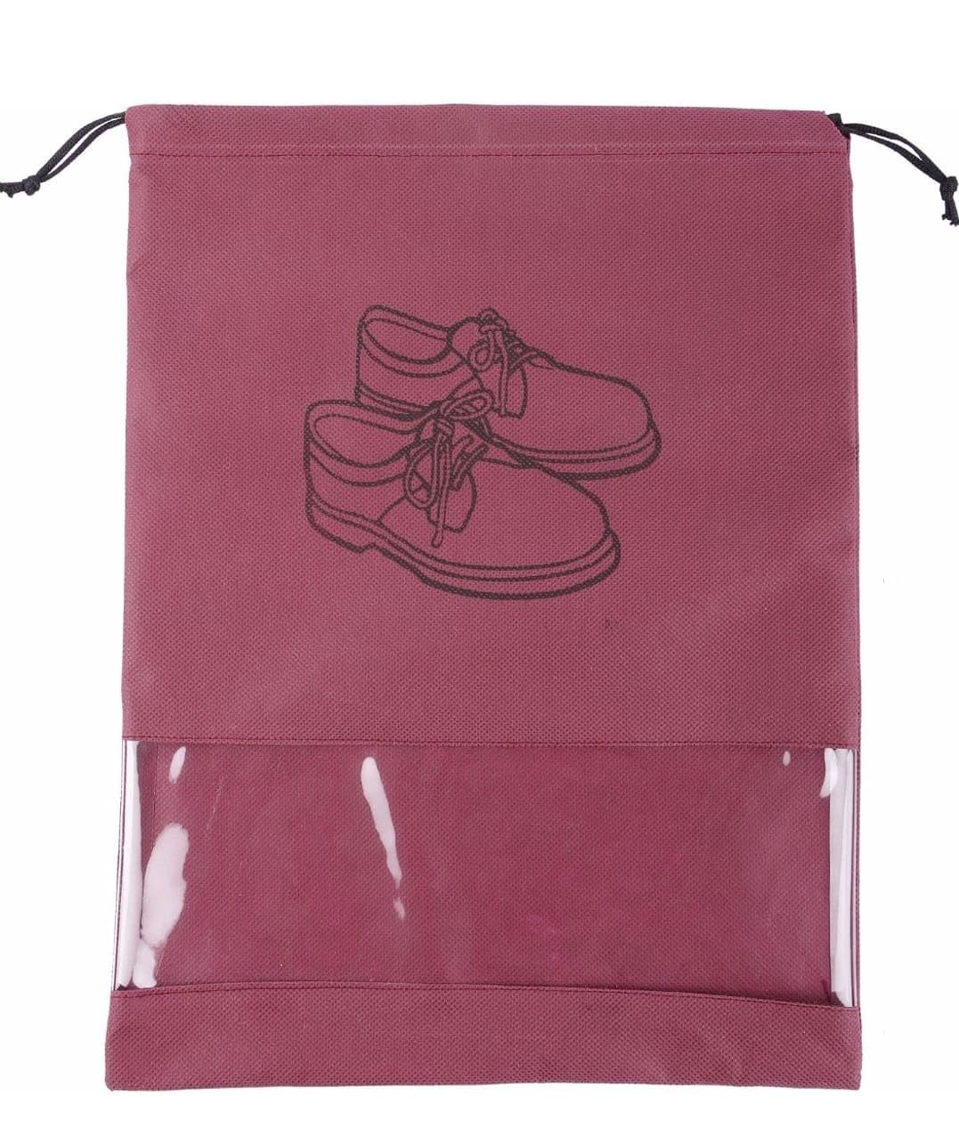 8 Pack Shoe Bag for Storage Shoes for Men and Women Travel Essentials Shoe Cover or Shoe Bags Pouches Transparent Shoe Bag for Travel or Accessories (8, Maroon)-image-38