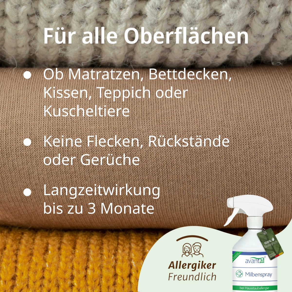 Milbenspray für Matratzen 500ml – geruchloses Anti Milben Spray für Allergiker – langfristig und effektiv Hausstaubmilben bekämpfen (2)