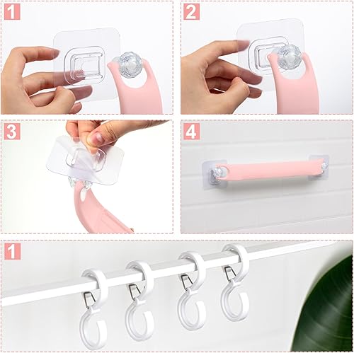 Miniatura 5 de 2 piezas de barra de almacenamiento de esquina blanca para ducha, remolques de viaje, cámper, accesorios para colgar en el interior, artículos de