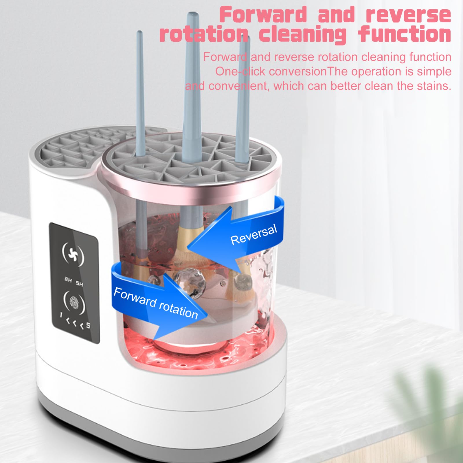 Nettoyeur et séchoir électrique pour pinceaux de maquillage : nettoyeur de pinceaux de maquillage multifonction avec fonction de lavage et de séchage à l'air programmée, pour tous les types de