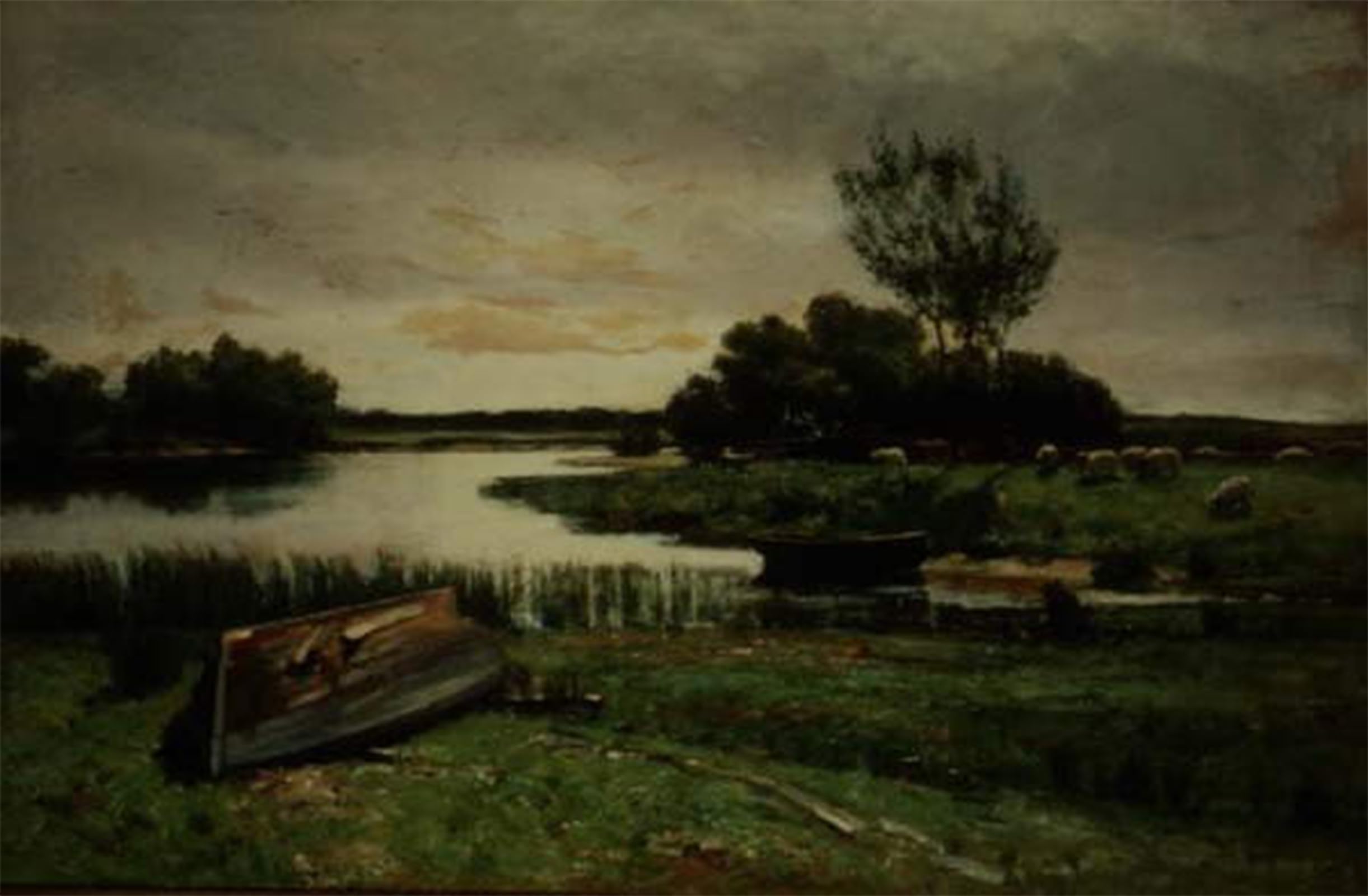ARTXLXXBN Famous Print Painting Colorful Art Print Lake with Rowing Boats by Edward Arthur Walton Canvas Art Decorations for Home Decor 60x90cm