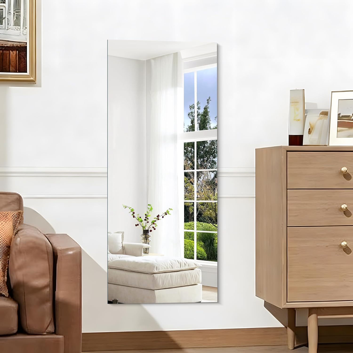 Espejo de Pared Rectangular Sin Marco 122 x 51 cm Vidrio Templado