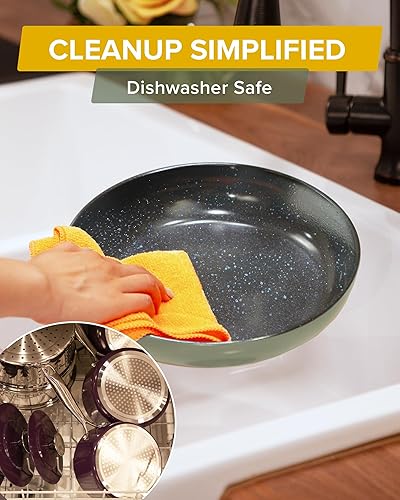 Miniatura 8 de Nuwave Lux - Colección de utensilios de cocina prémium de 13 piezas, cerámica azul Duralon Healthy G10 antiadherente, ultra duradero, sin PFAS,