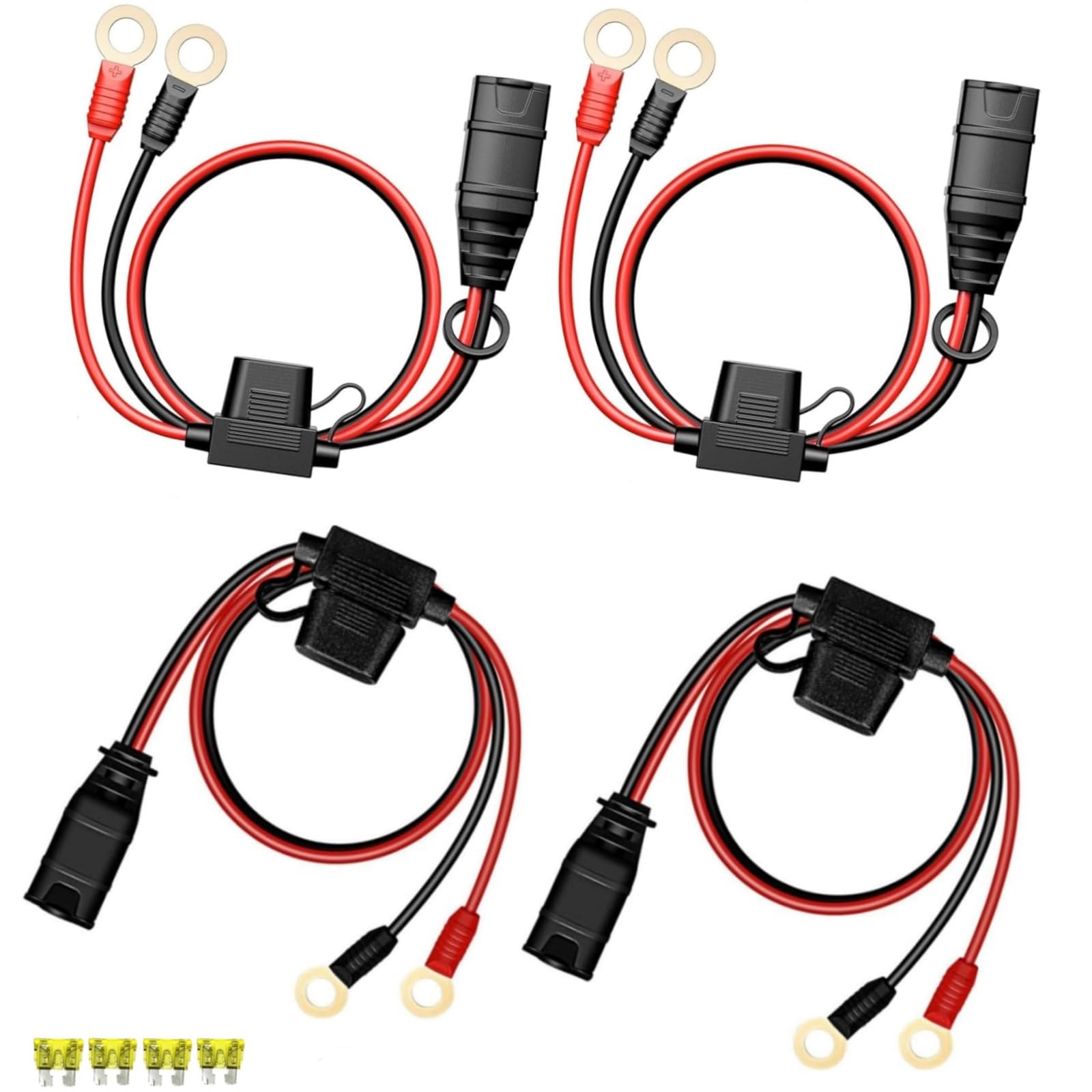 GC002 X-Connect Compatible with NOCO Battery Charger Accessories M6 (1/4in) XL Eyelet Terminal,Smart Batteries Trickle Charger Cable (4 Pack)