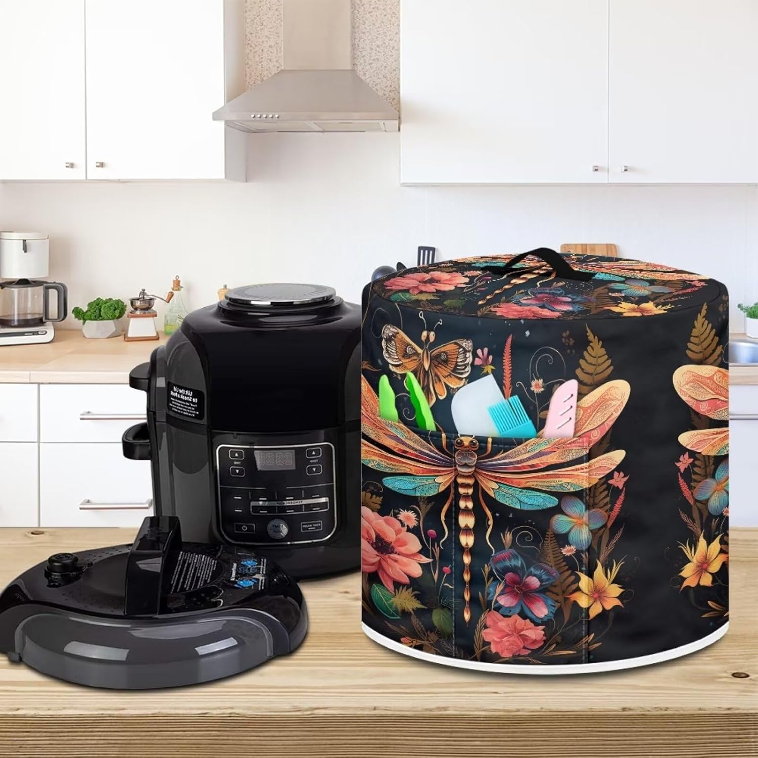 Stylish Protection: Review of the Dragonfly Butterfly Dust Cover for Instant Pot