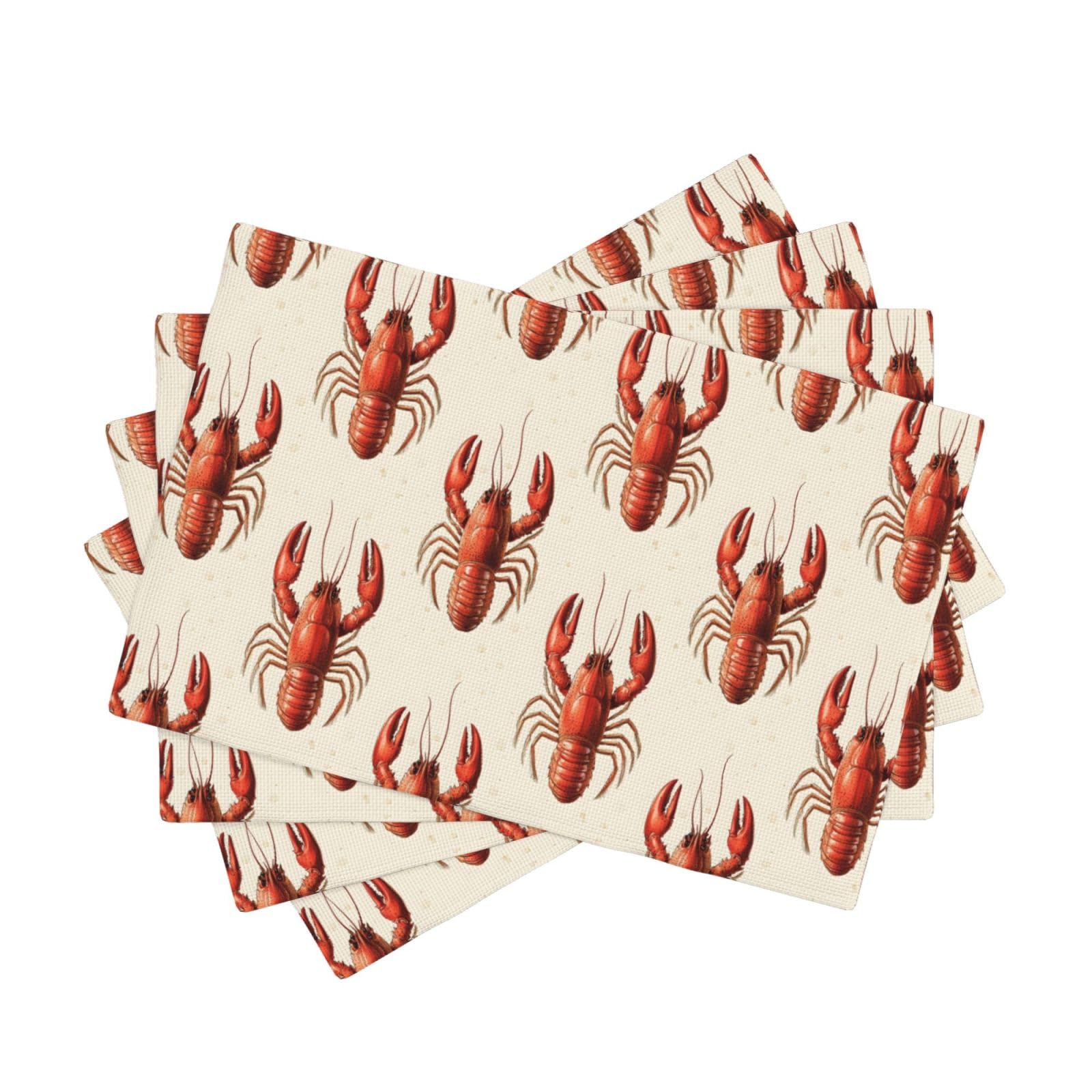 Set de table de cuisine motif homard double isolation thermique de qualité