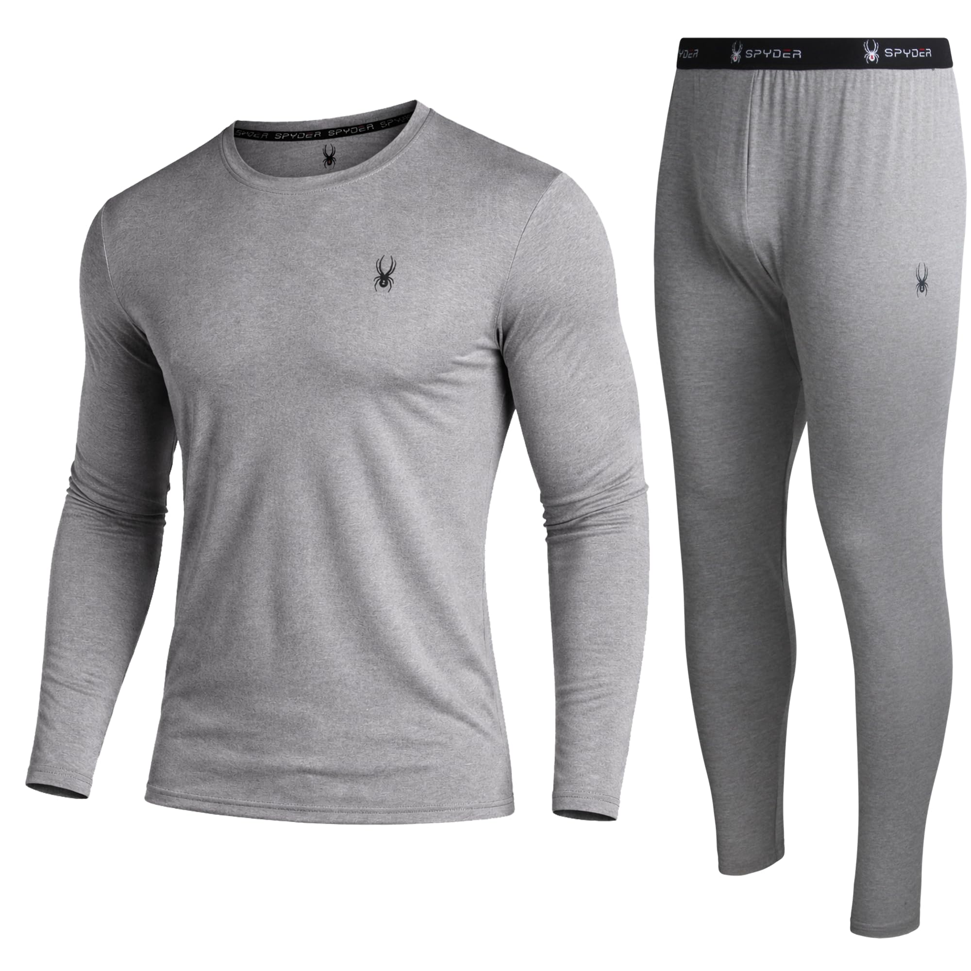 Mens Thermal Top and Bottom Set - 2 Piece Fleece Lined Thermal Shirts for Men and Long Johns Leggings Base Layer Set