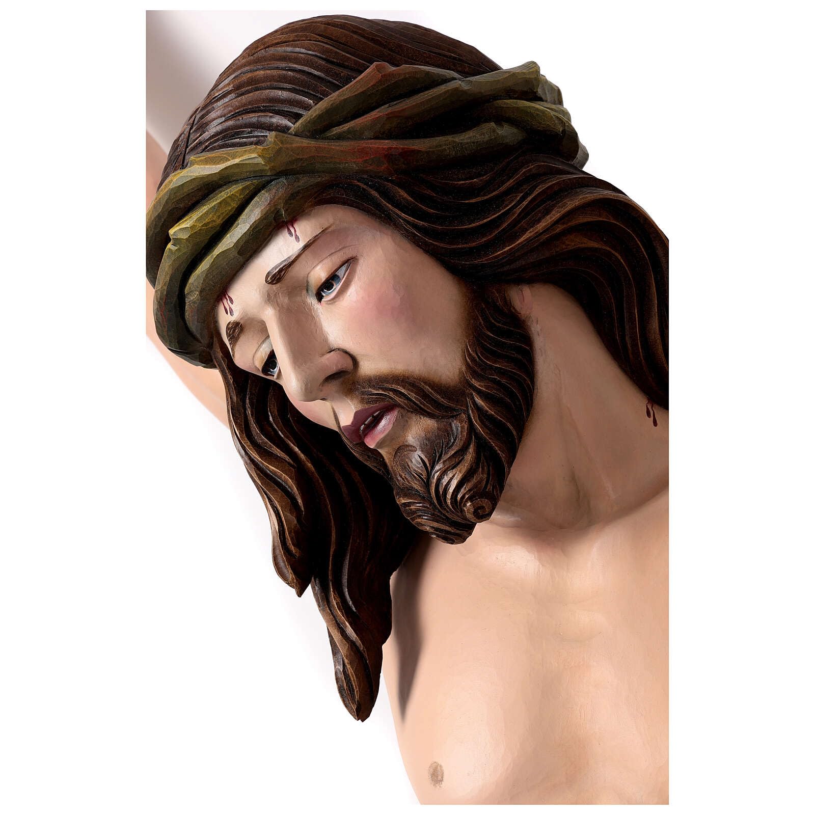 Holyart Krucyfiksy z drewna: Chrystus z drewna malowanego Val Gardena model Siena, 20 cm (7.88 inc.)
