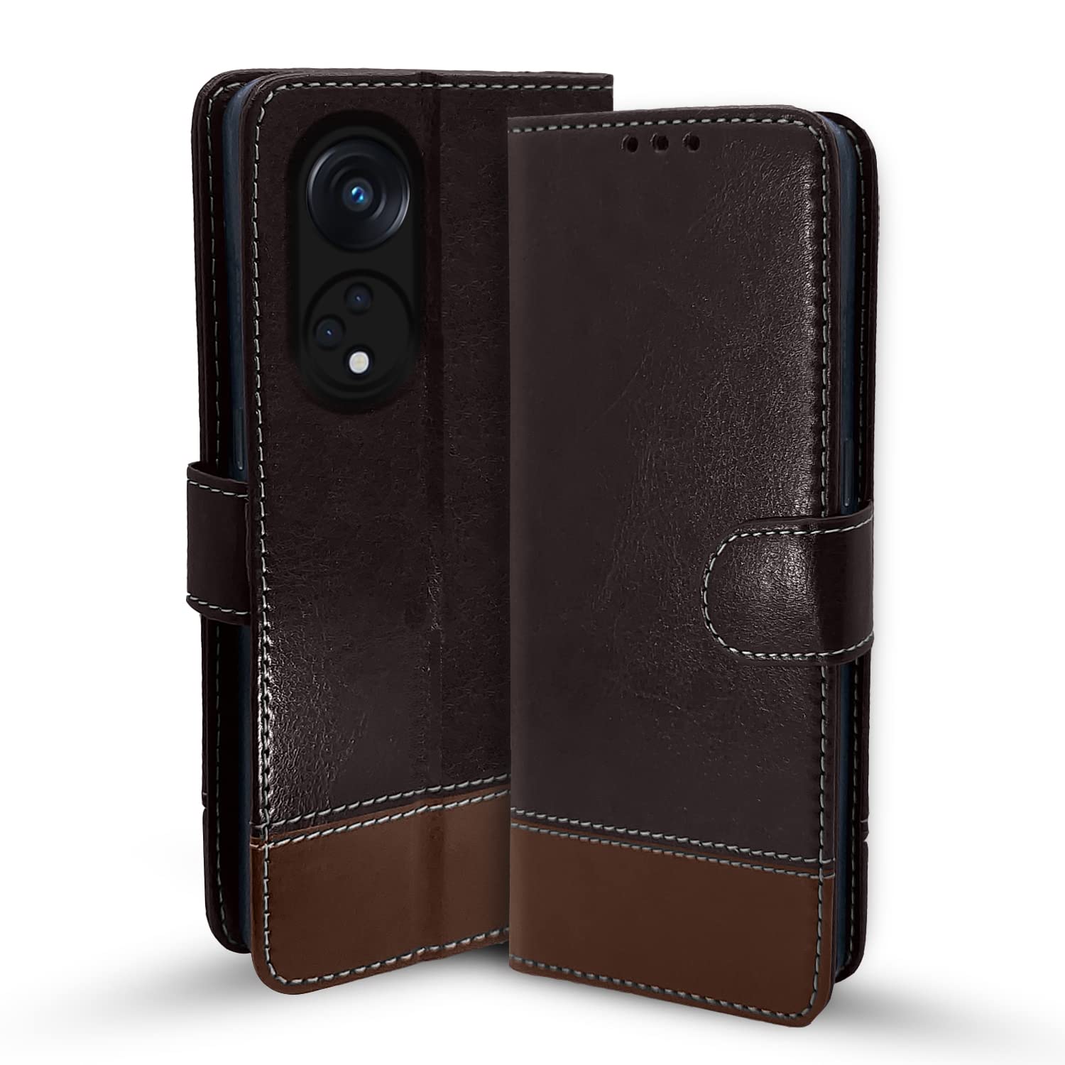 Pikkme Oppo Reno 8T 5G Flip Cover | Dual-Tone PU Leather Finish | Wallet Style & Stand | Magnetic Flip Case for Oppo Reno 8T 5G (Coffee & Brown) (B0C2TWSHMF) Amazon Price History, Amazon Price Tracker