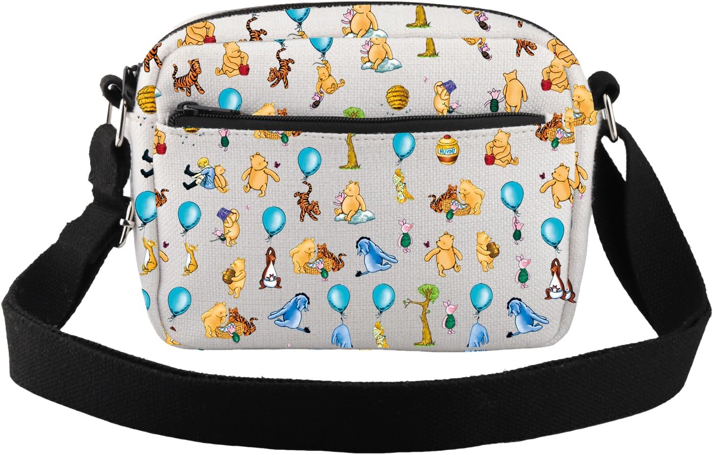 CMNIM Cartoon Bear Crossbody Purse Bear Lover Gifts for Women Friends Cartoon Fans Gift Funny Poor Bear Crossbody Travel Bag - Image 5