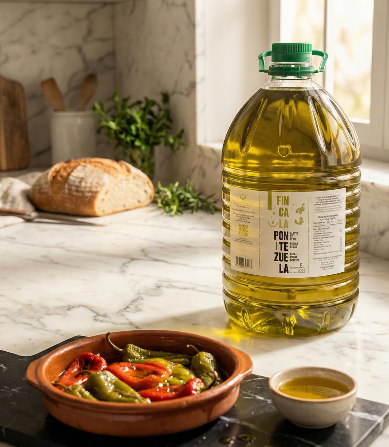 Finca La Pontezuela Aceite de Oliva Virgen Extra Picual 5 Litros - Garrafa de Aceite 5L Picual - Ideal para Uso Diario