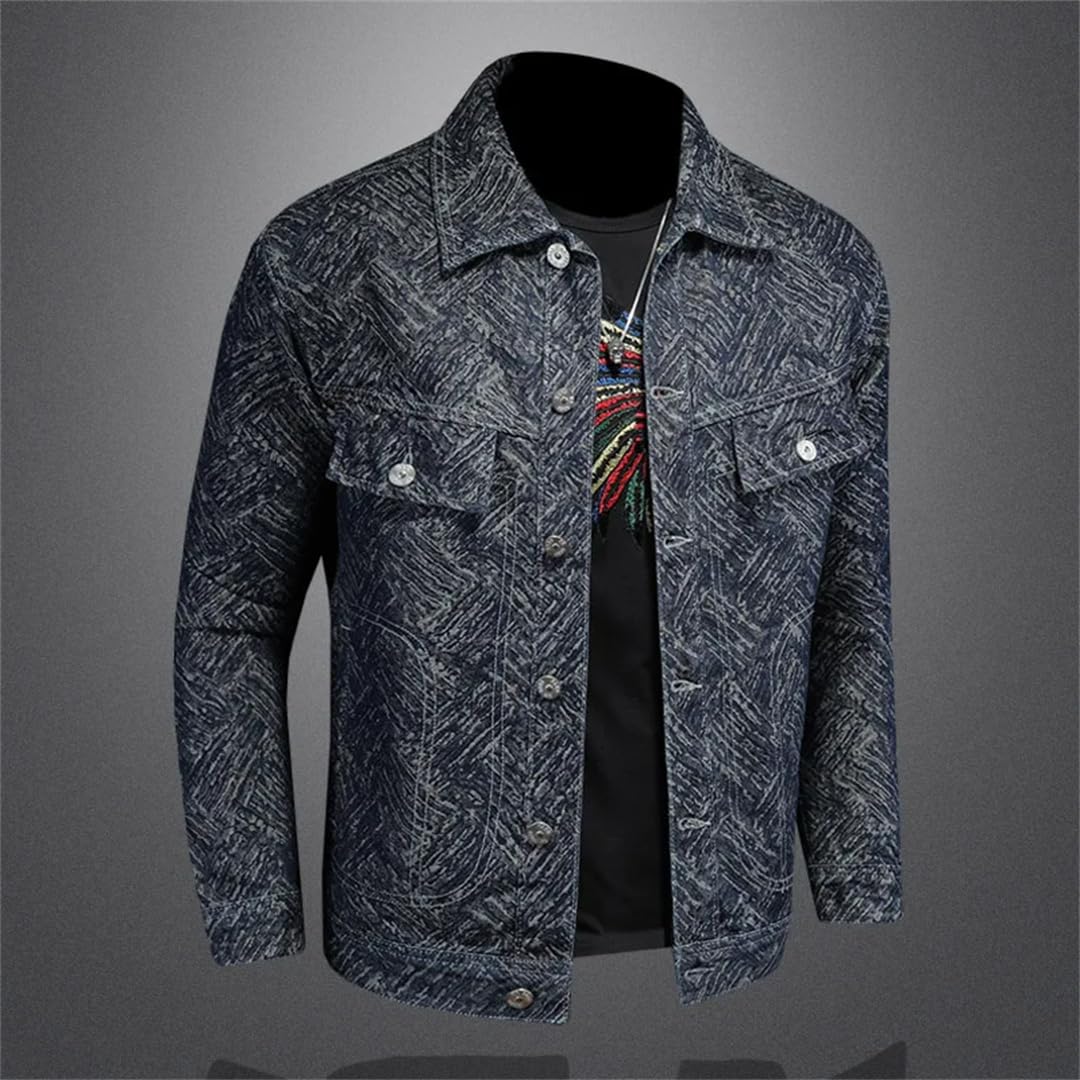 Męska wiosenna uniwersalna biznesowa kurtka dżinsowa retro streetwear płaszcze motocyklowe