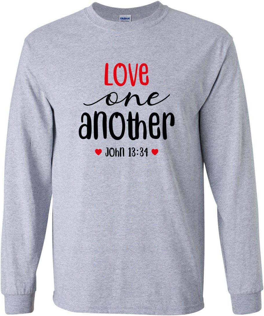 Love One Another John 13:34 Christian Unisex Adult Long Sleeve T-Shirt