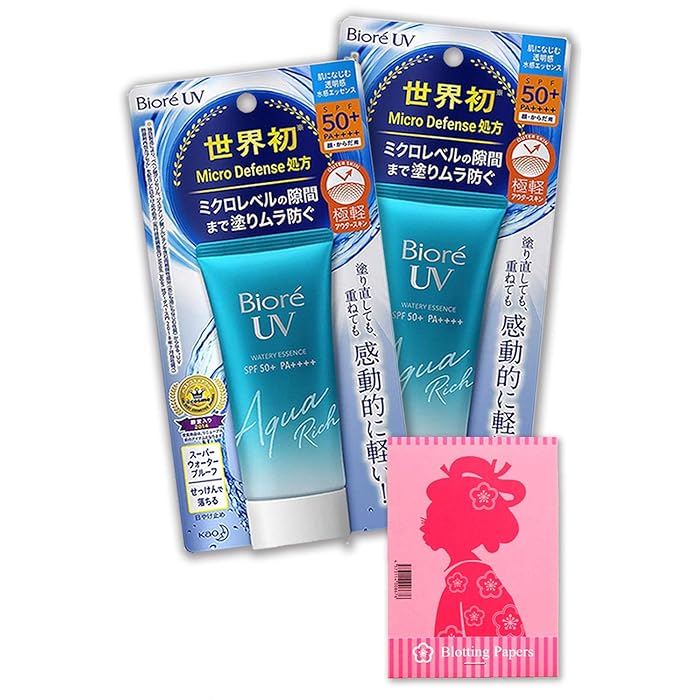 Buy Biore UV Aqua Rich Watery Essence Sunscreen, 2 Pack (1.7 Fl. Oz. / 50g) SPF 50+, PA