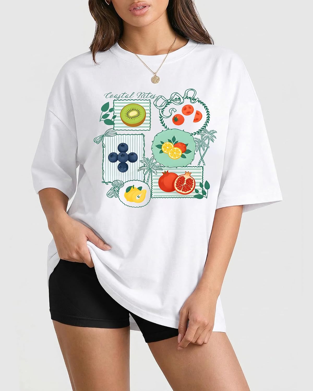 Aiyino Womens Summer Fruit Graphic Tee Relaxed Fit Shirt image 2
