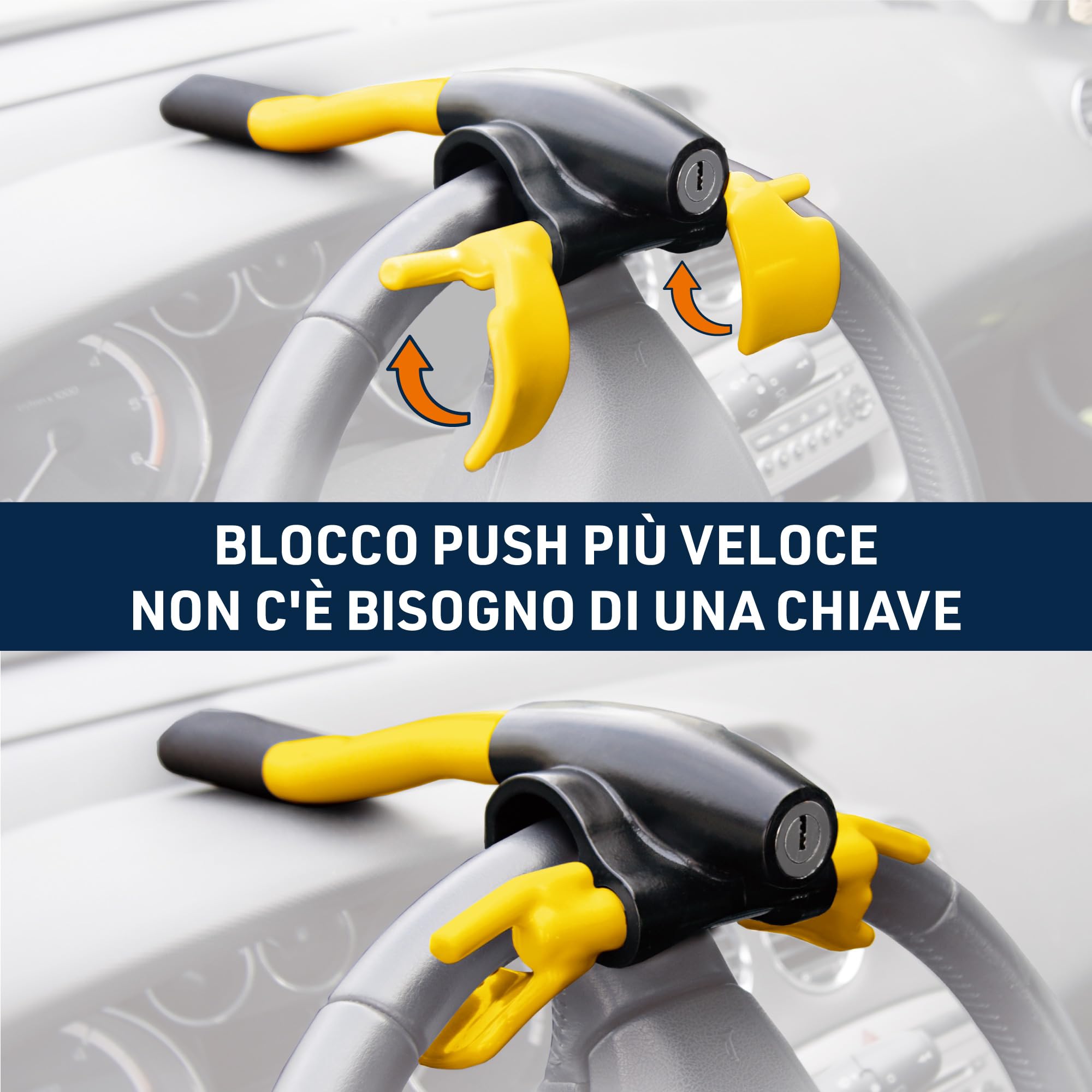 Antifurto Auto Alta Sicurezza, Blocca Sterzo Universale per Auto Furgone Camper