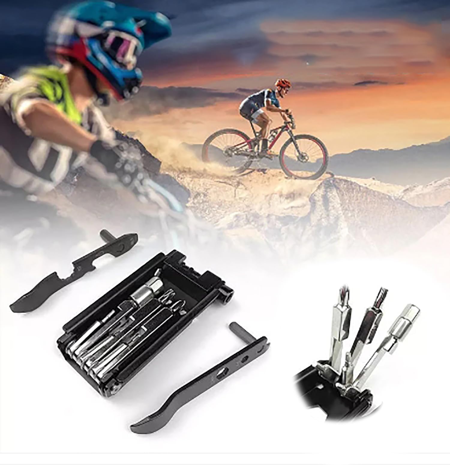 NALACAL Bike Repair Tool Kit, Multifunctional Bicycle Repair Combination Tool, 23 in 1 Portable Bike Tool, Foldable Bike Chain Tool, Repair Kit for Mountain and Road Bikes, Maintenance Essentials Kit