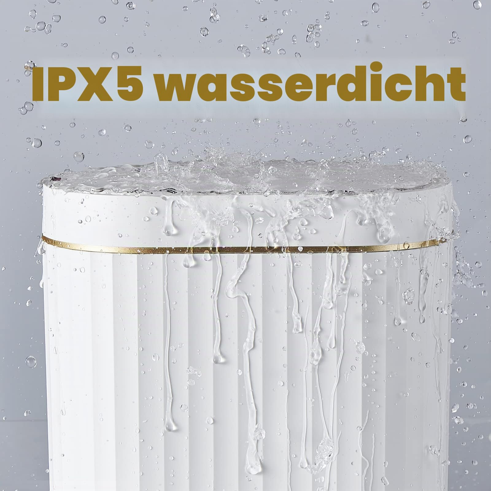 ELPHECO Badezimmer Mülleimer mit Deckel 9L Sensor Mülleimer, schmaler Kunststoff-Mülleimer, wasserdichter automatischer Mülleimer für Schlafzimmer, Bad, Küche, Büro