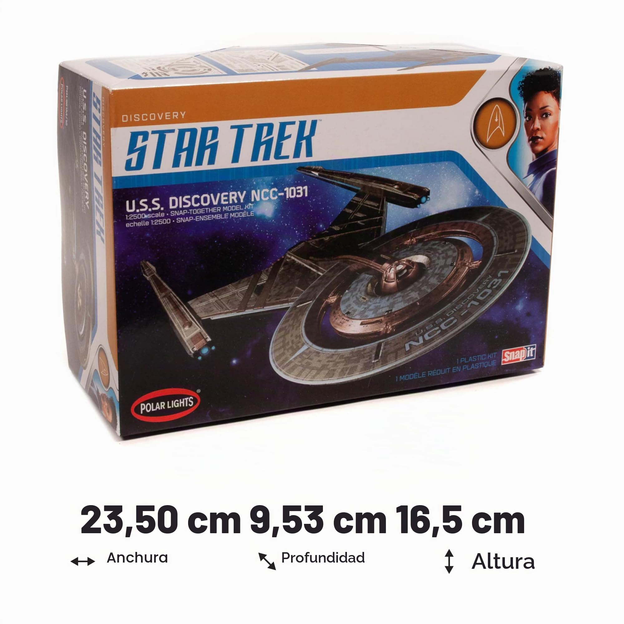 Polar Lights AMT Ertl POL961M/12 1/2500 Star Trek USS Discovery Model Kit, varios