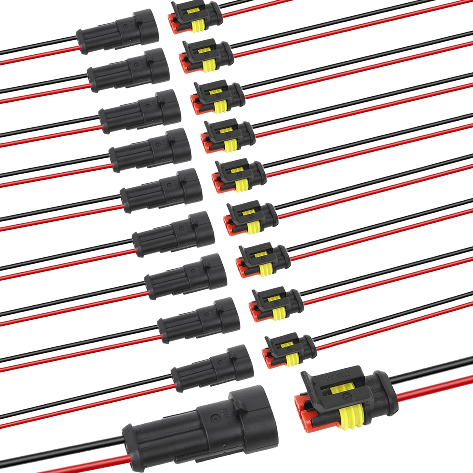 GOFIRA Auto Waterproof Electrical Connector,2 Pin 16 AWG High Load Connectors for Car, Truck, Boat, and Other Wire Connections.