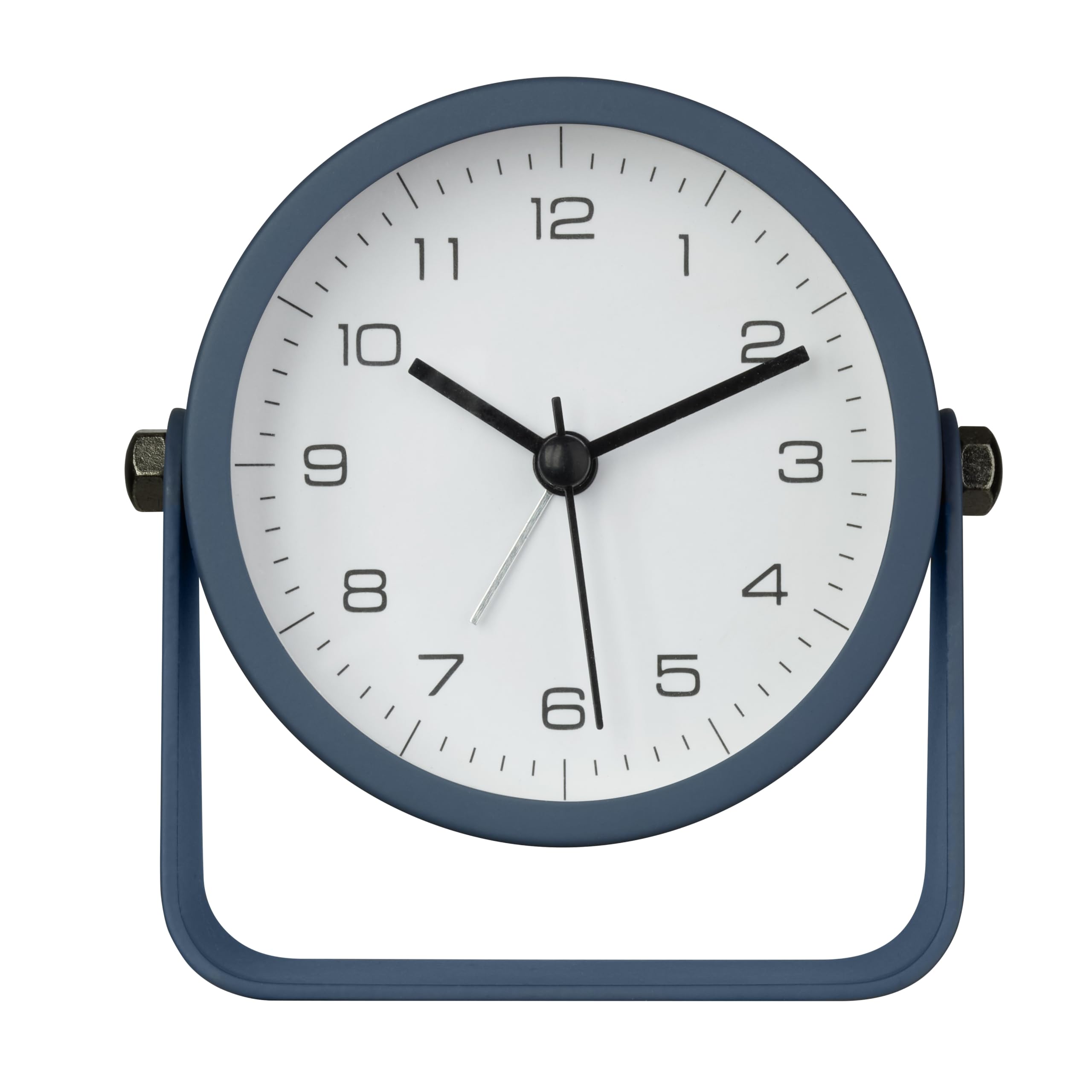 TFA Dostmann Despertador analógico diseño 60.1042.06, sin tictac, con retroiluminación, Reloj Despertador con luz, de Metal/Cristal, diseño Moderno, Color Azul