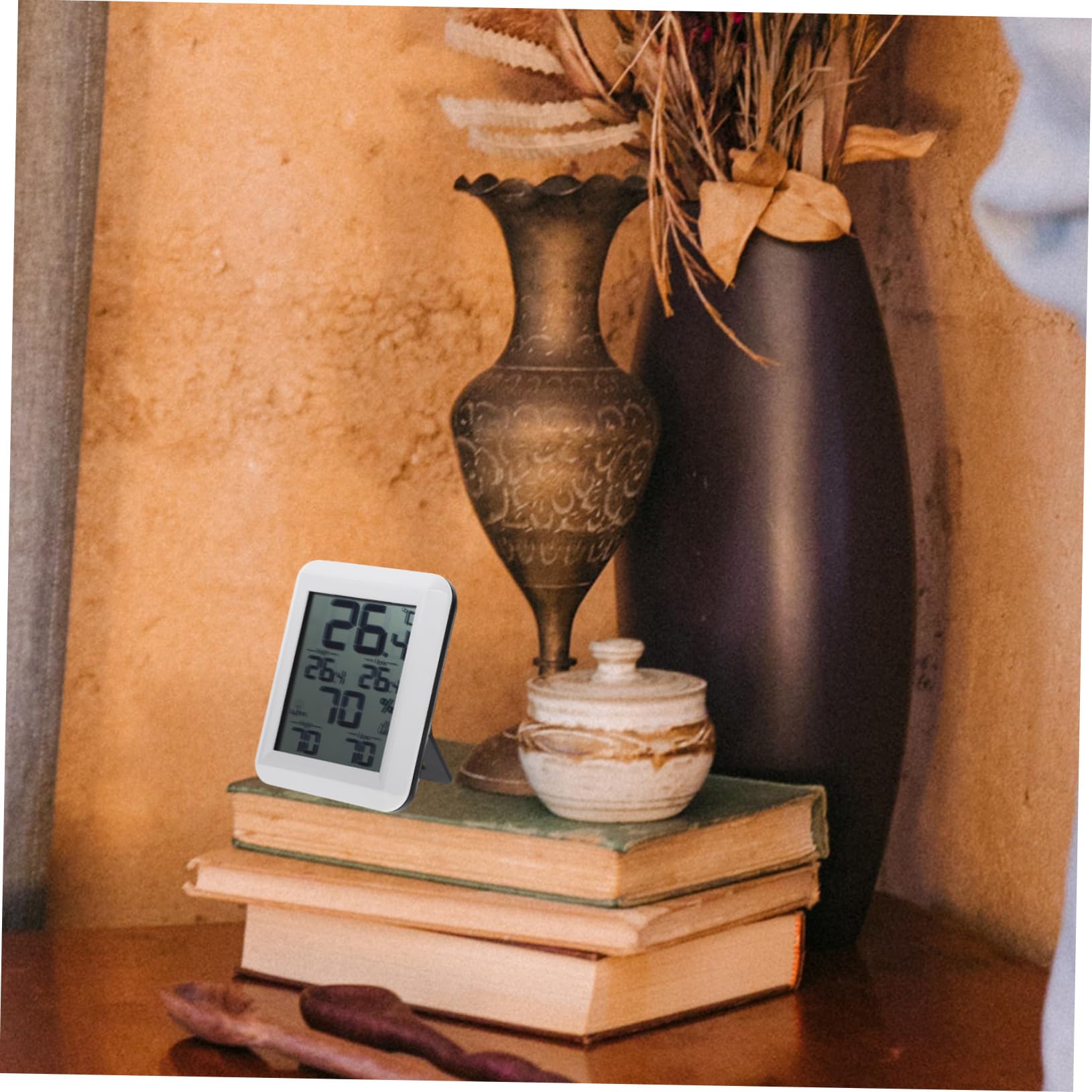 Healvian 2pcs Hygrometer Digital Humidity Meter Digital Temperature Meter Temperature and Humidity Meter Indoor White Thermometer