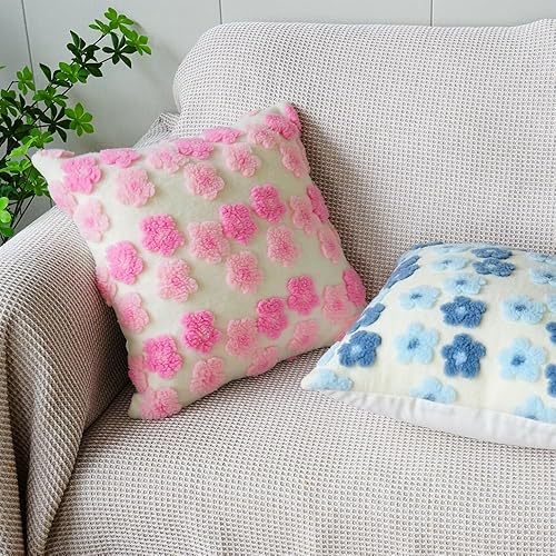 Miniatura 6 de Paquete de 2 fundas de almohada decorativas florales de otoño de 18 x 18 pulgadas, fundas cuadradas de almohada bohemias de felpa sintética suave