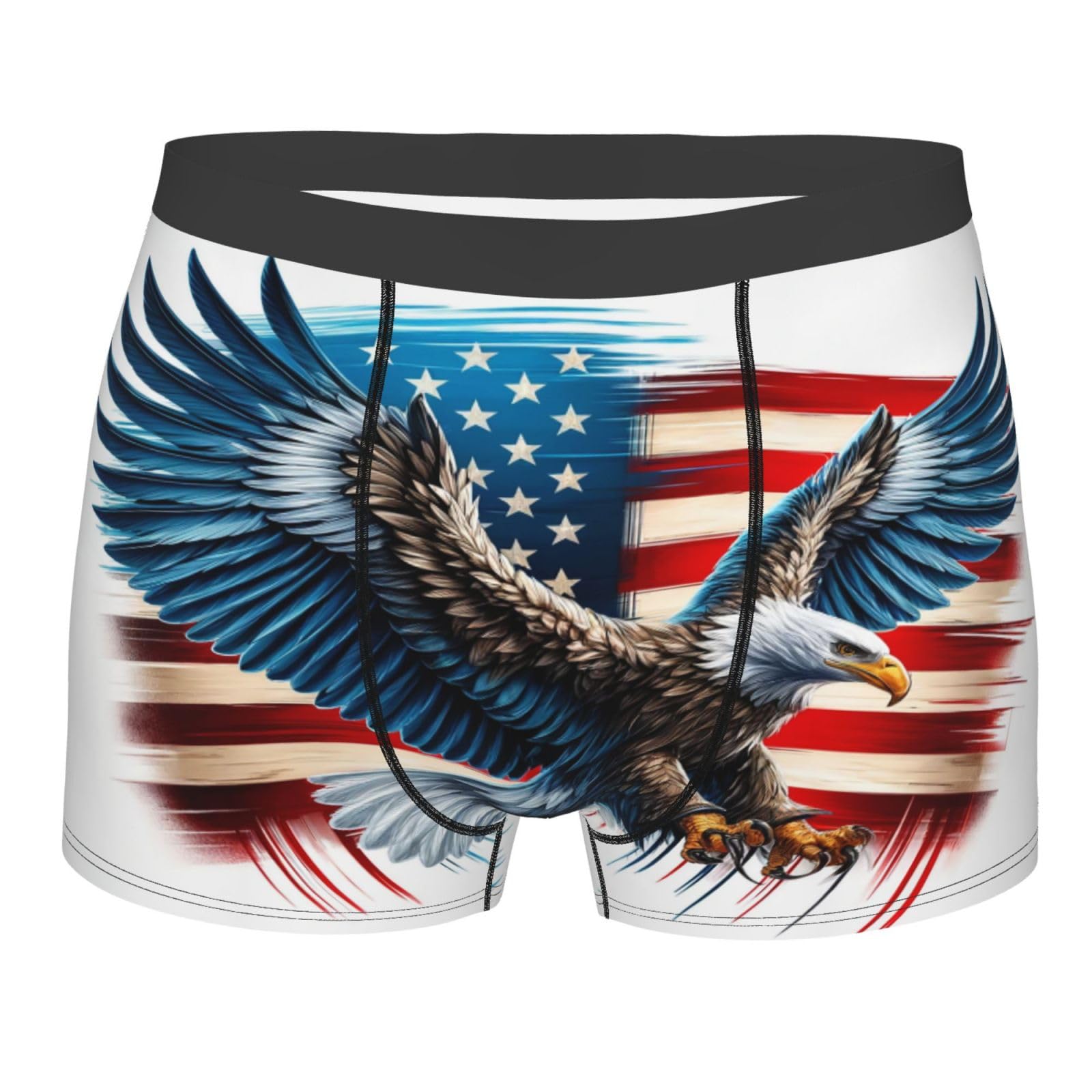 American Pride Flag Rainbow LGBTQ USA Flag Mens Boxer Briefs Elastic Underwear Boxer Shorts Breathable Short Leg