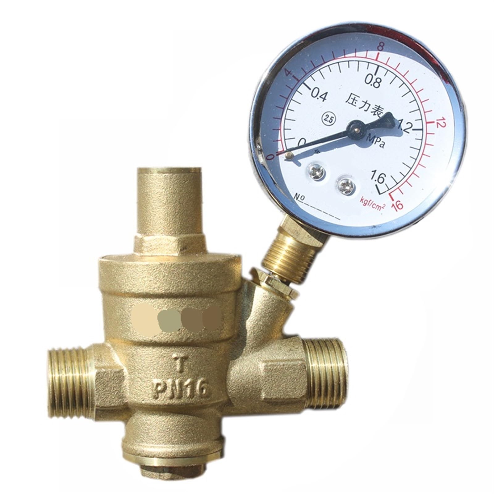 Śruby rozporowe ze stali nierdzewnej, Regulowany mosiężny zawór redukcyjny ciśnienia 1/2 cala gwint zewnętrzny DN15 z manometrem lub bez(Valve with Gauge)