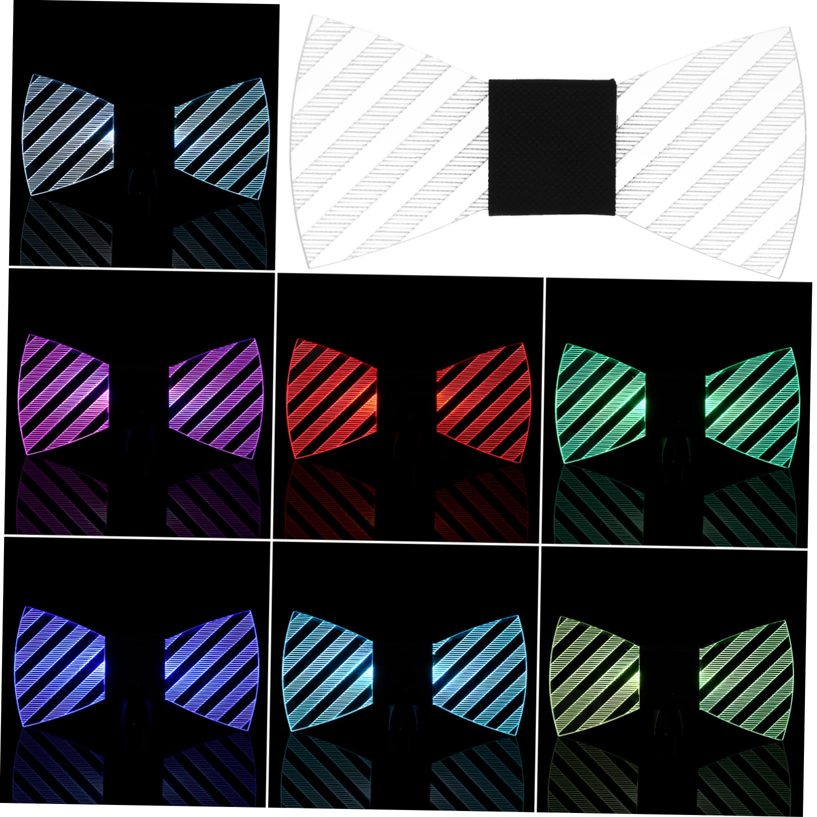 VERDANVERSE 1Pc Luminous Bow Tie for Parties Durable LED Light Tie Prop for Cosplay Festivals and Holiday Celebrations Unique Decorative Accessory
