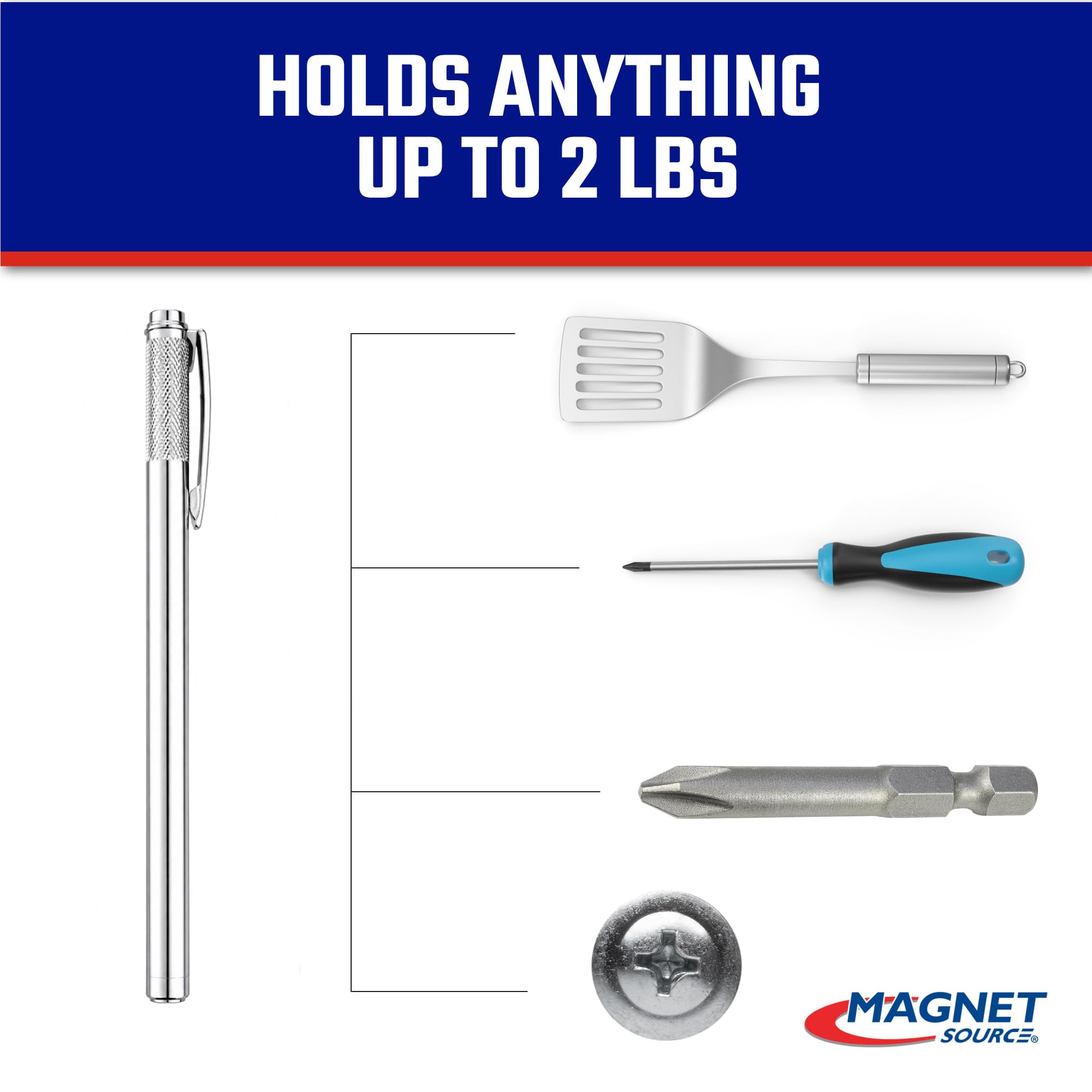 Master Magnetics Neodym-Magnet-Aufnahmewerkzeug mit Taschenclip, 14,6 cm Länge, 0,9 kg Halt, 07264