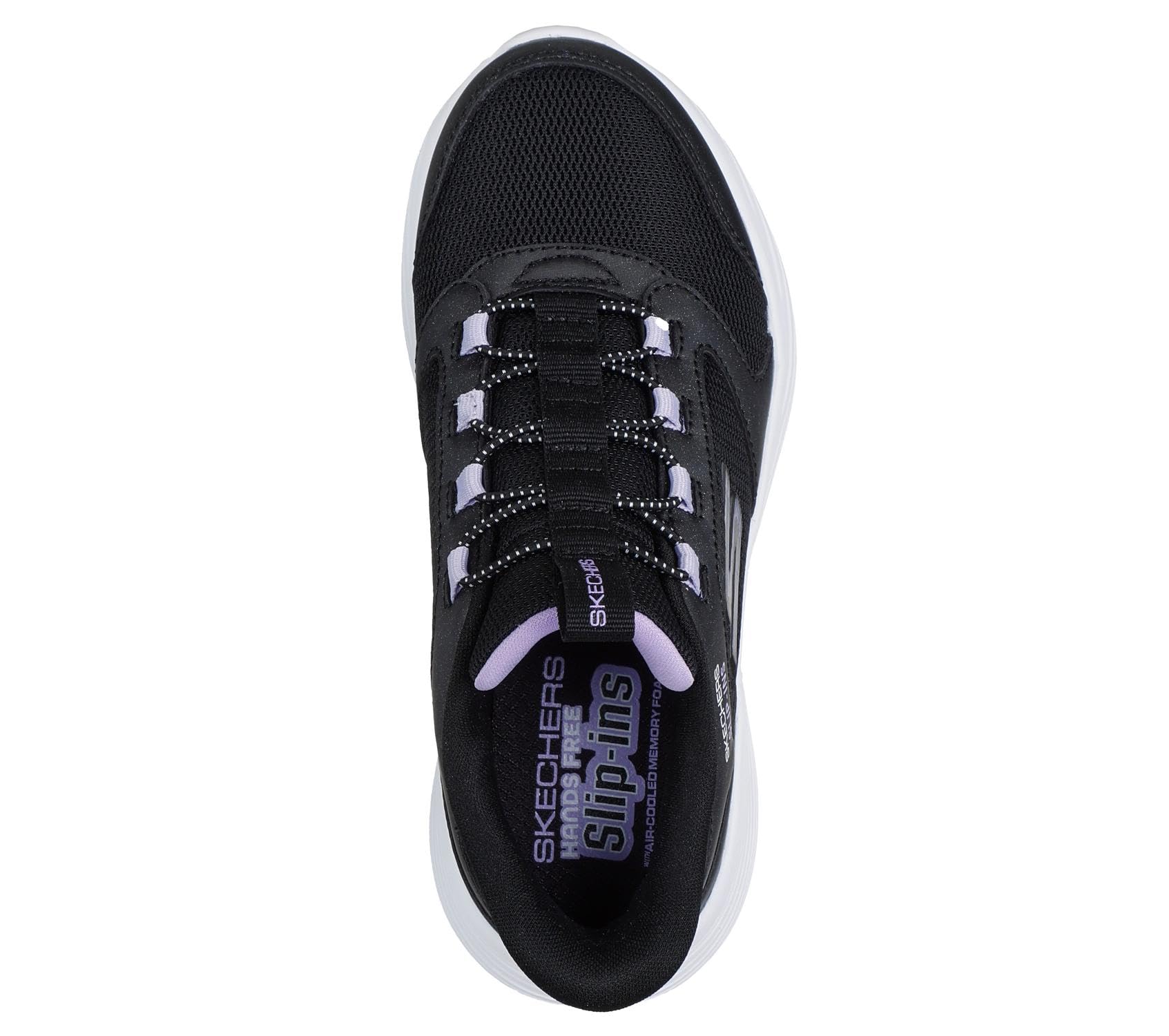 Skechers Niñas Go Run 400 V2 Tetra Speed Slip-In ENTRENADOR, Black Synthetic/Textile, 27.5 EU