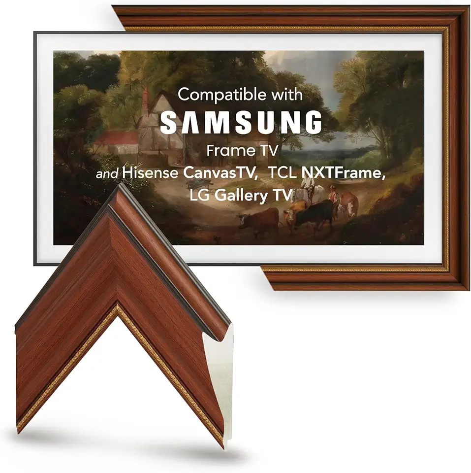 Madrit Handmade Decorative TV Frame – Compatible with Samsung Frame, Hisense CanvasTV, TCL NXTFrame and LG Gallery Style TVs (Fits 2021-2025 Frame TV, 32'')