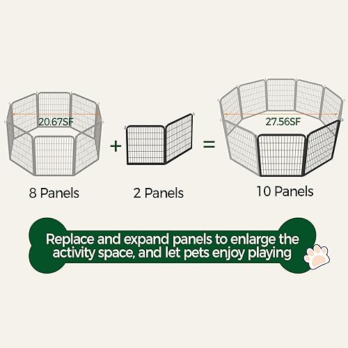 Vista 156 de Yaheetech - Corralito para perros, para uso en interiores y exteriores, valla de metal resistente para cachorros, corral de ejercicio para casa