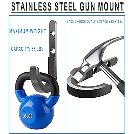 HEKAGURA 34-Pack Wall-Mounted Gun Rack - Horizontal Metal Rack for Rifles, Shotguns & Bows with Soft Padding - Durable Wall Storage Hooks for Secure Gun Display