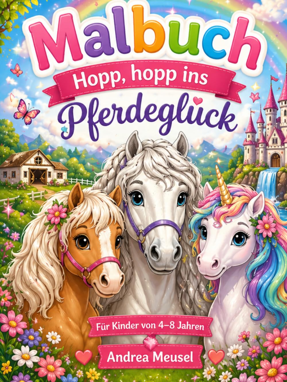 Malbuch Hopp, hopp ins Pferdeglück (Die Welt zum Ausmalen)
