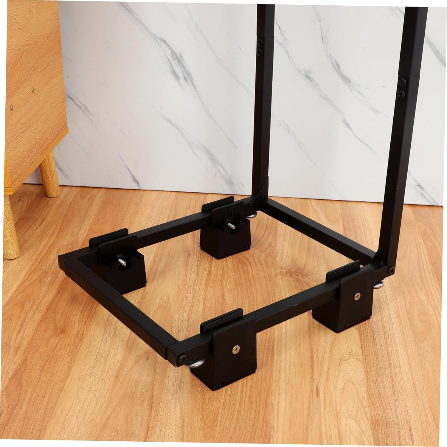 Amosfun 4Pcs Adjustable Furniture Feet Risers Metal Height Extenders for Desk Chair Cabinet Slip Design for Stability Support of Heavy Furniture