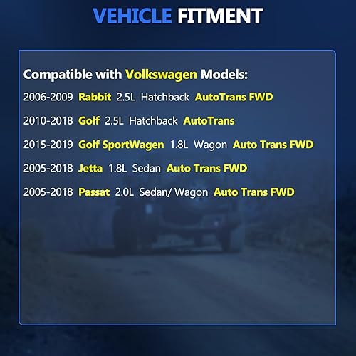 Miniatura 2 de Conjunto de eje de eje CV delantero izquierdo lado derecho compatible con Volkswagen CC Golf Jetta Passat Rabbit 1.8L 2.0L 2.5L Automático Trans