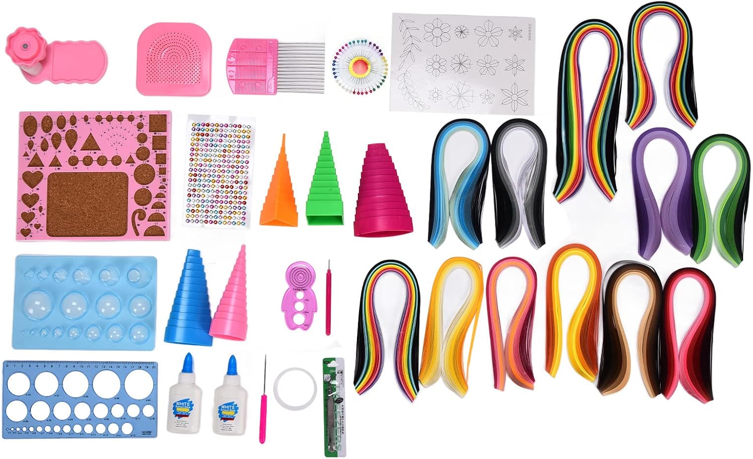Paper Quilling Kits, Complete Quilling Tools Set with 1260 Quilted Paper Strips, DIY Quilling Handicrafts for Beginners, Includes Quilling Pen, Tweezers, Winding Disc,