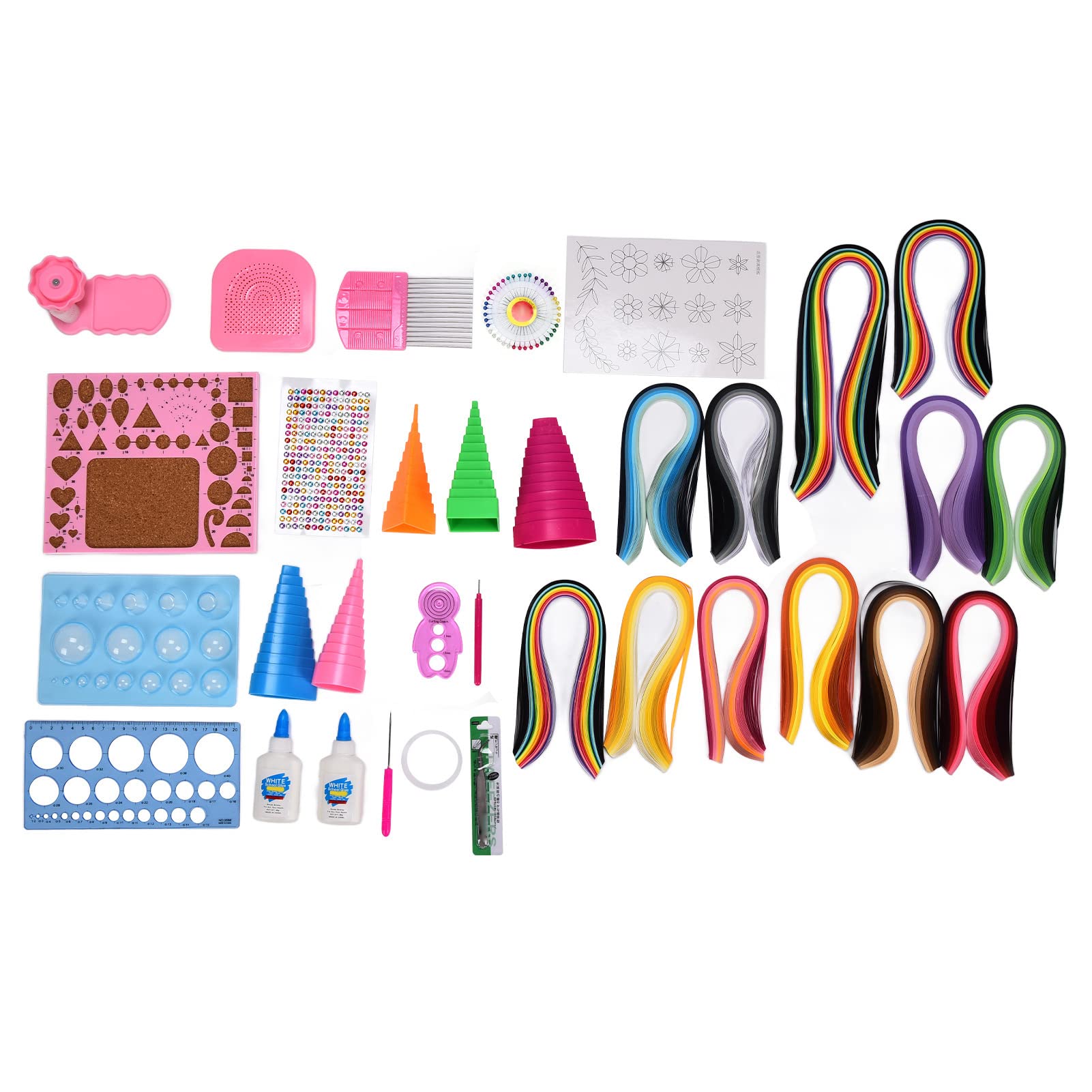 SEAFRONT Kits de Quilling en Papier, Outils de Quilling Complets pour l'art DIY avec 1260 Bandes, Parfaits pour les Débutants et les Amateurs d'artisanat Créatif