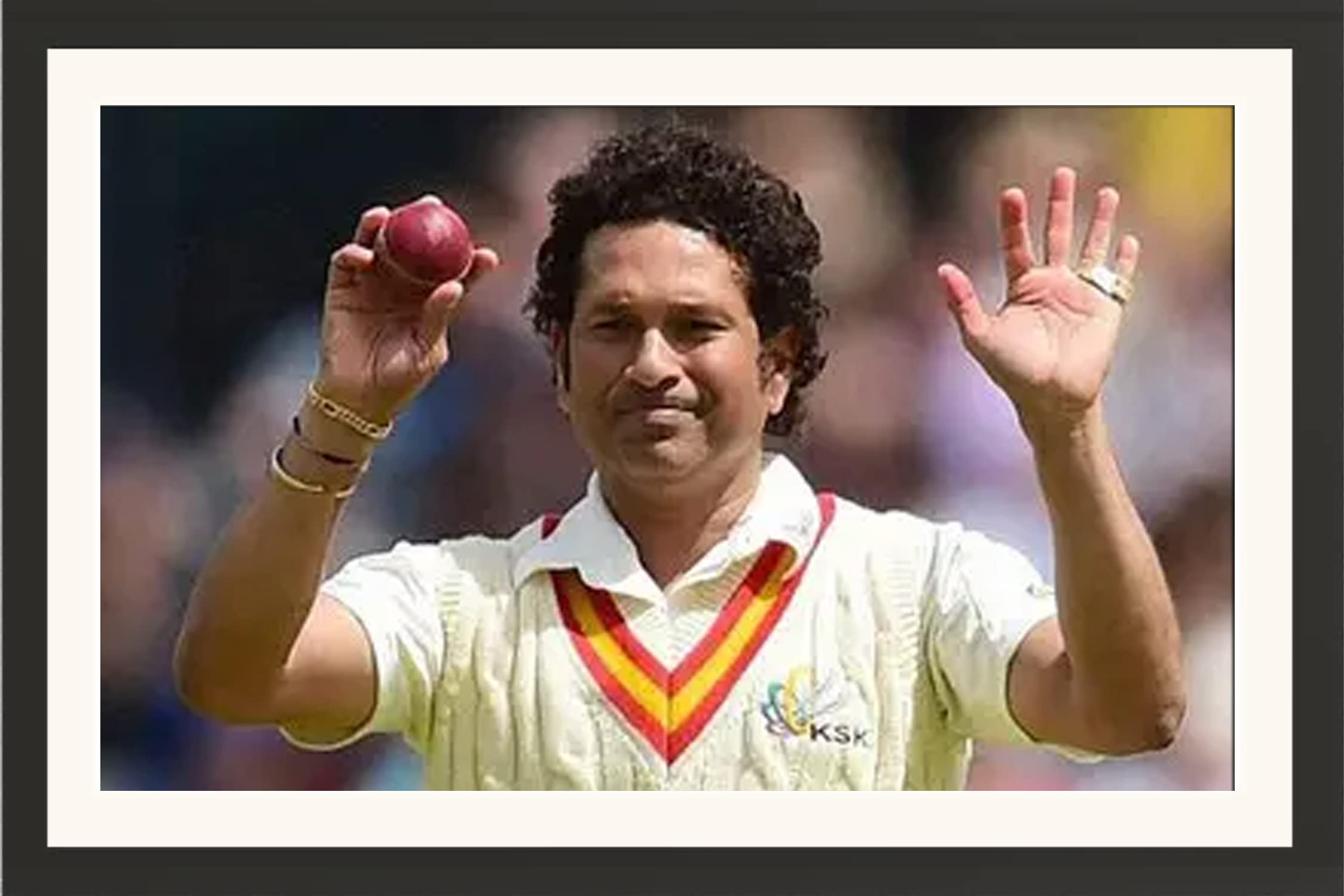 STUDIO AVINASH Sachin Tendulkar During Match Wall Hanging Framed Photo Without Glass For Home Decor, Office, Living Drawing and Bed Rooms (13 X 18 Inch)