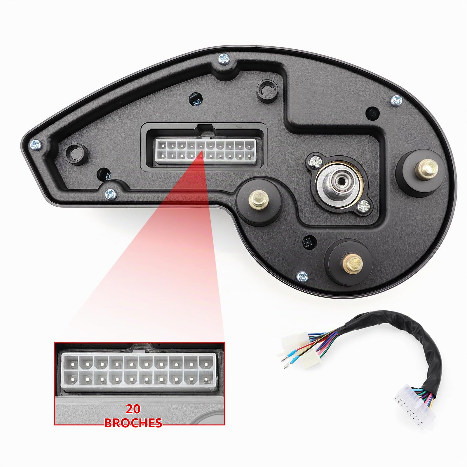 Geloo Tachymètre de moto 10000 tr/min, Compteur Vitesse Moto Rétroéclairage, étanche, jauge pour Honda NXR150 NXR125 Réglage automatique de la luminosité