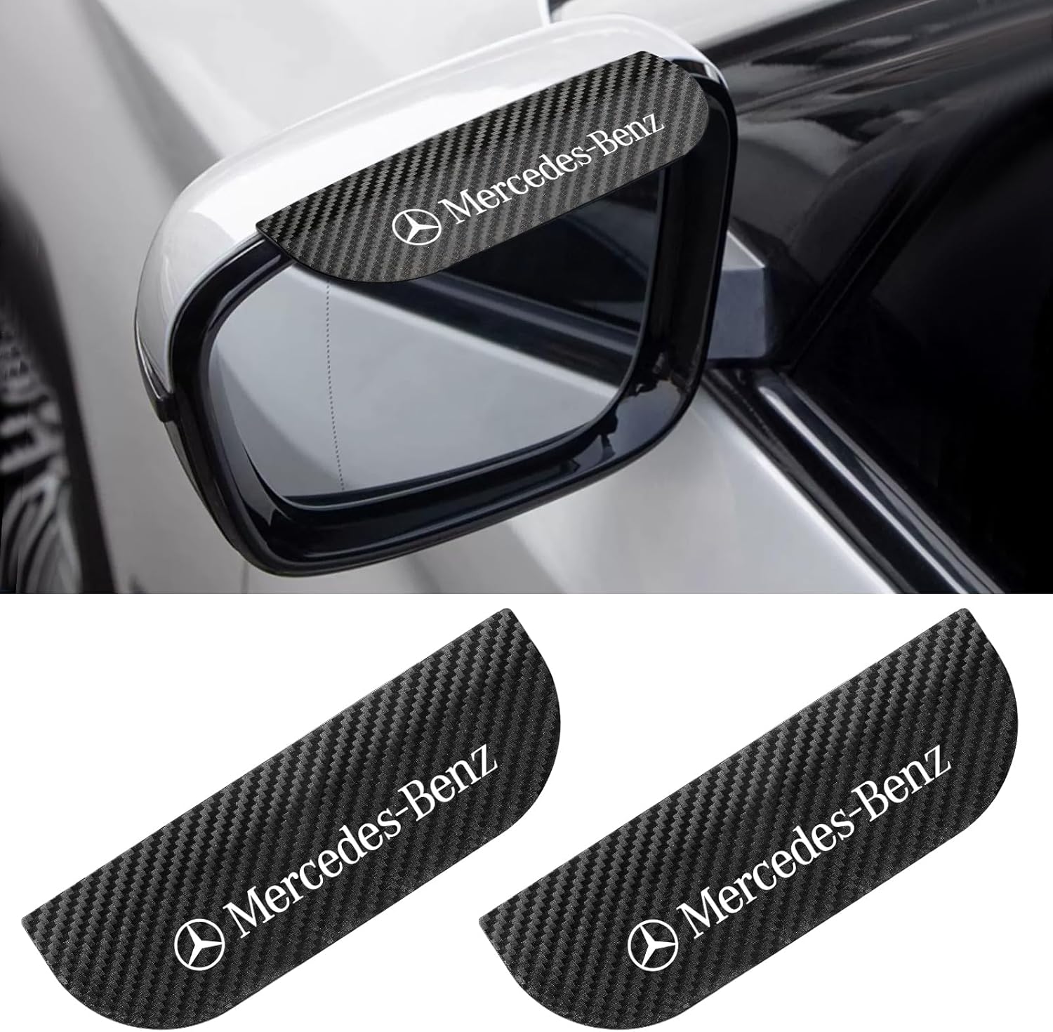 for Mercedes Car Rear View Mirror Rain Eyebrows for