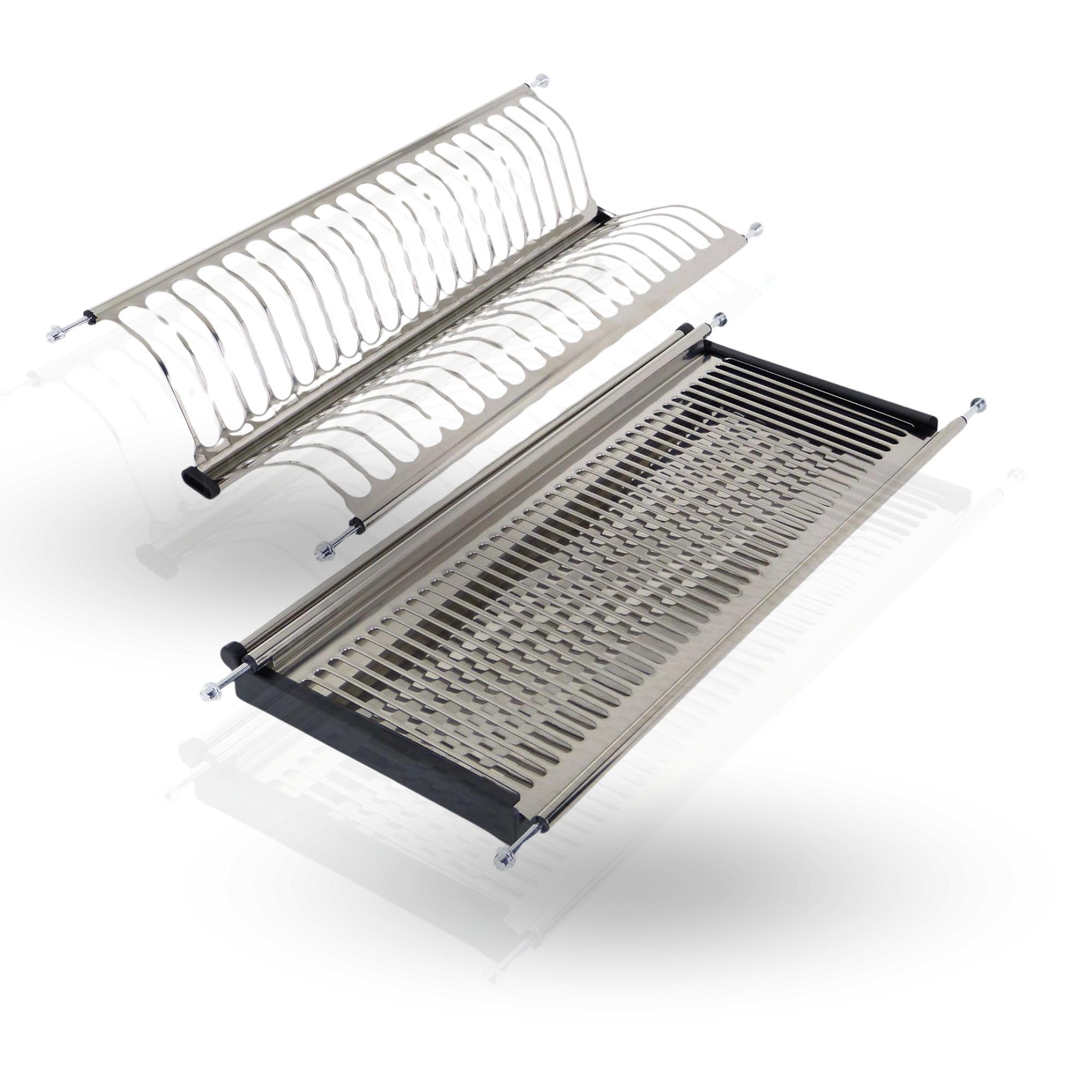 AZERODESIGN-Escurreplatos-Escurridor de Platos-Bandeja Escurreplatos-Escurridor de Platos Acero Inoxidable-Escurridor sobre Fregadero-330mm Profundidad-Varios Largos a Elegir (MÓDULO 60)