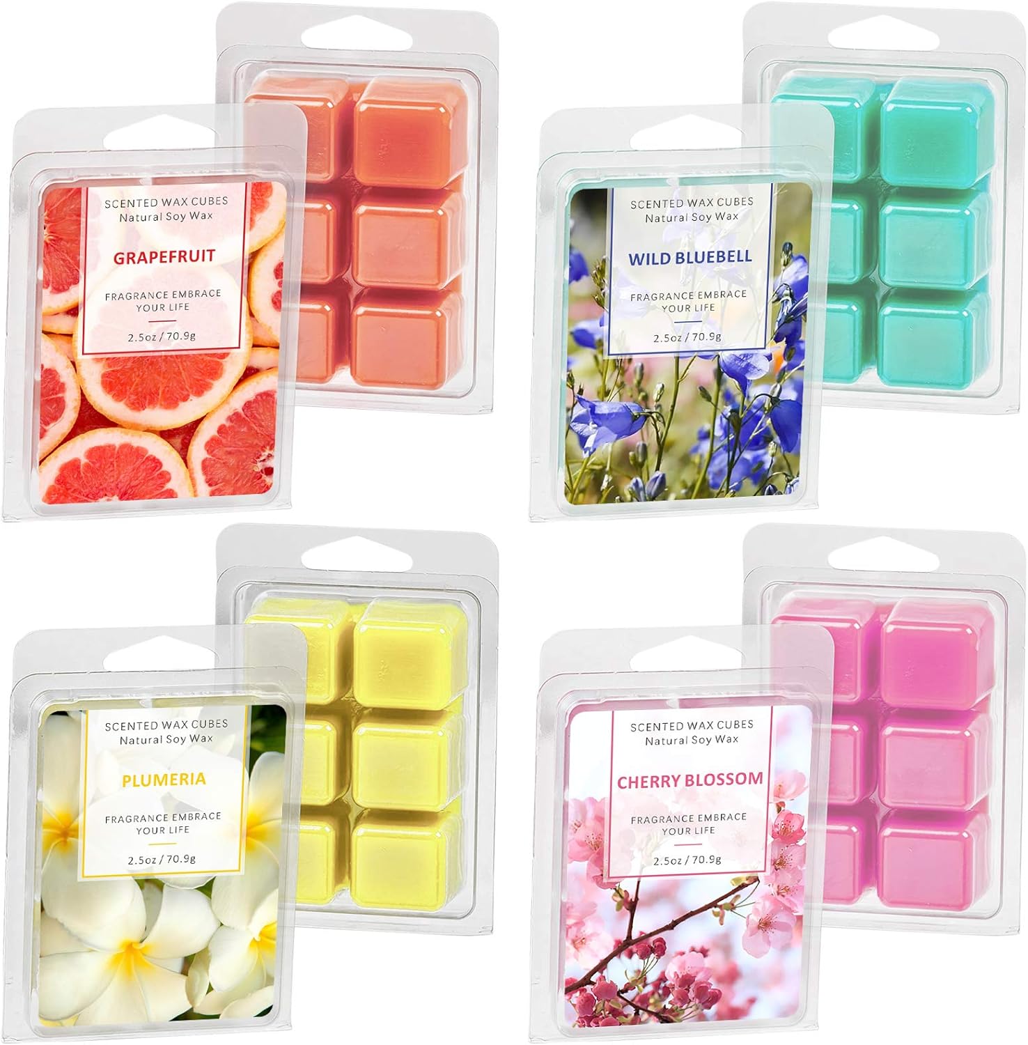 LASENTEUR Scented Wax Melts Variety Pack Natural Soy Wax Cubes Highly