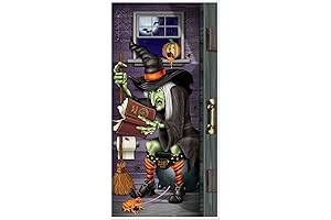 Spooky Witch Halloween Restroom Door Cover Decoration
