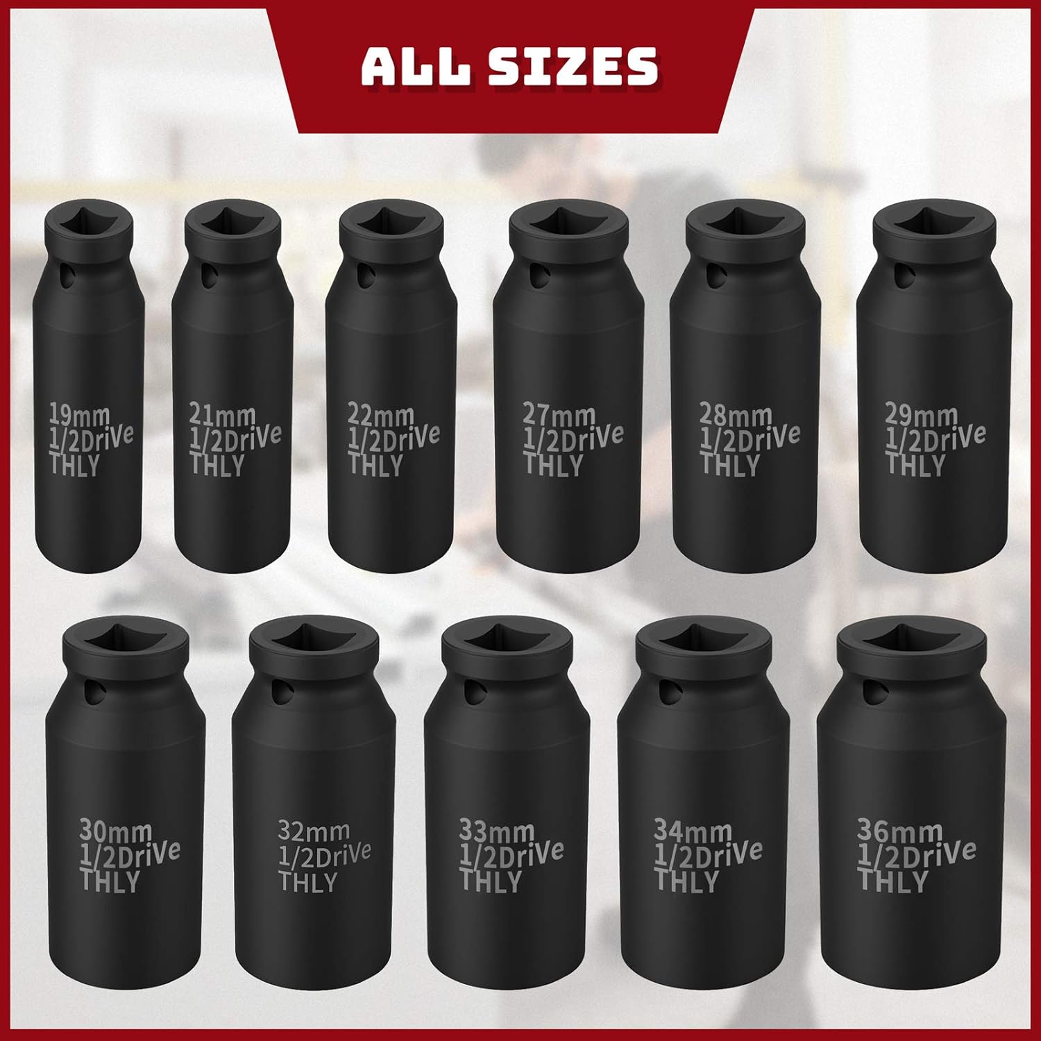 30mm Socket 1/2 Drive, Metric Sae 12-Point Deep Socket Set 1/2 Inch Impact Drive, CR-MO for Easy Removal of Axle Shaft Nuts (30MM)