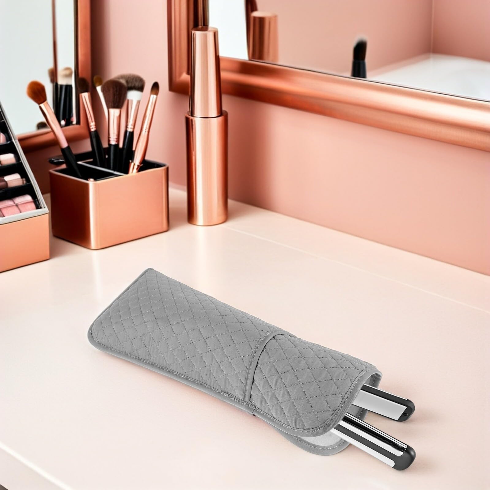 Hitzebeständige Haarglätter Tasche Leichtes Reiseetui für Lockenstab und Glätteisen mit Schutz für Heiße Stylinggeräte Organizer für Friseurbedarf und Salon Zubehör
