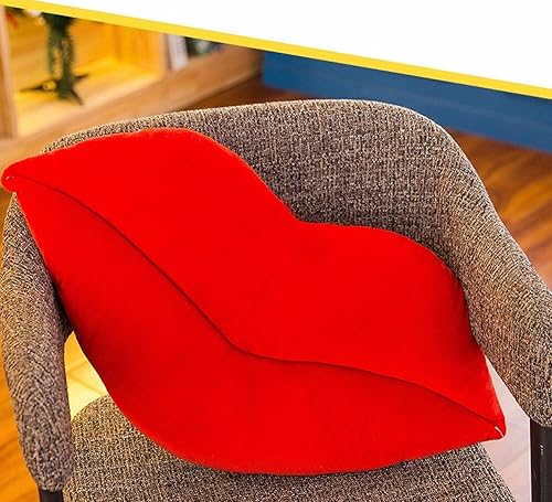 Miniatura 5 de LEVINIS Almohadas con forma de labios rosa intenso regalo del día de San Valentín terciopelo suave cojín reversible decorativo para cama sofá u